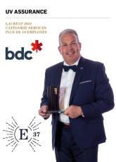 E37 | Félicitations à UV Assurance, entreprise lauréate de la catégorie « Services plus de 10 employés ».